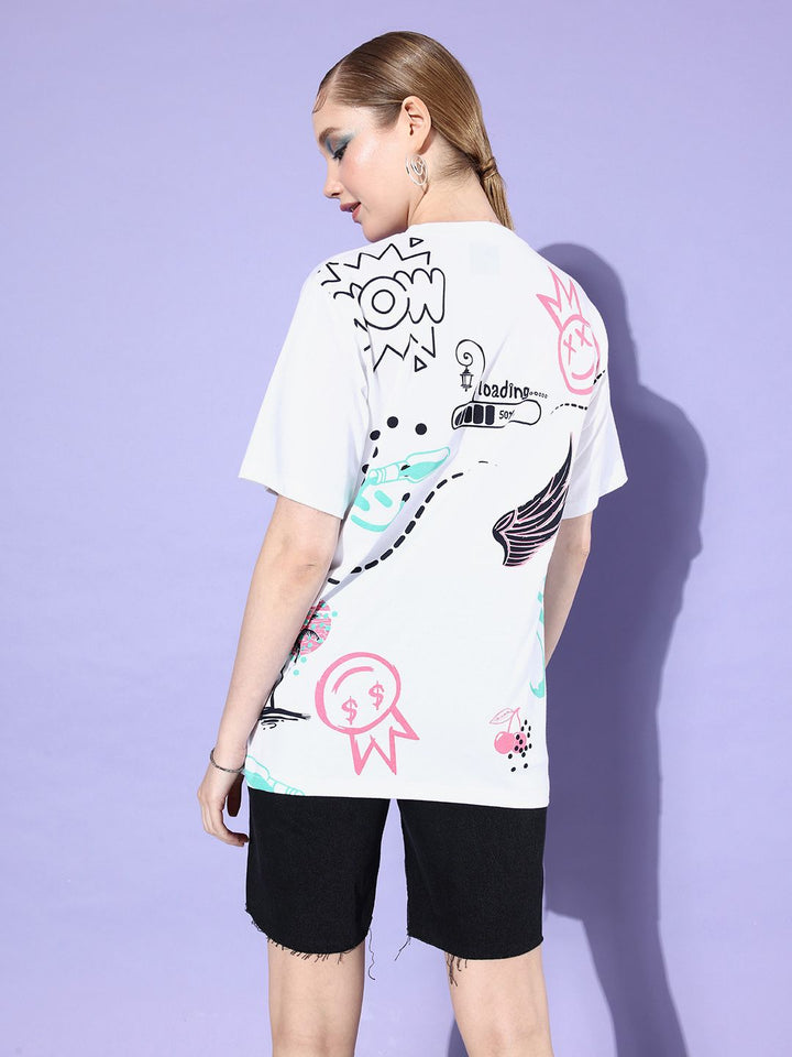 DILLINGER Graphic Printed Oversized Longline Pure Cotton T-shirt