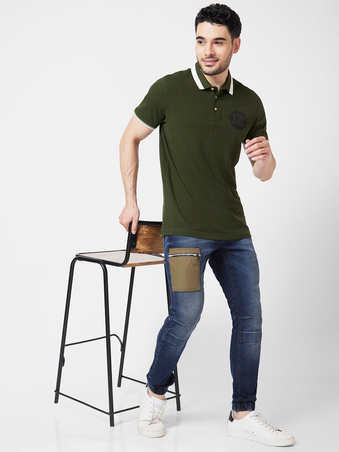 SPYKAR Polo Collar Slim Fit Pure Cotton T-Shirt