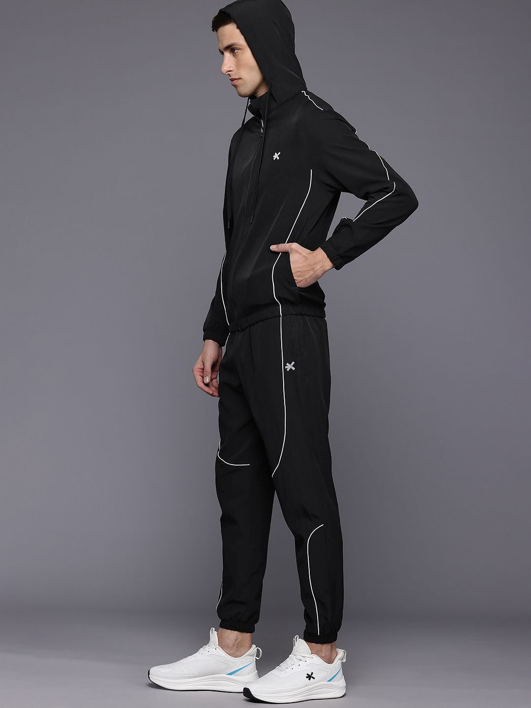 HRX by Hrithik Roshan Rapid-Dry Hooded Training Tracksuit