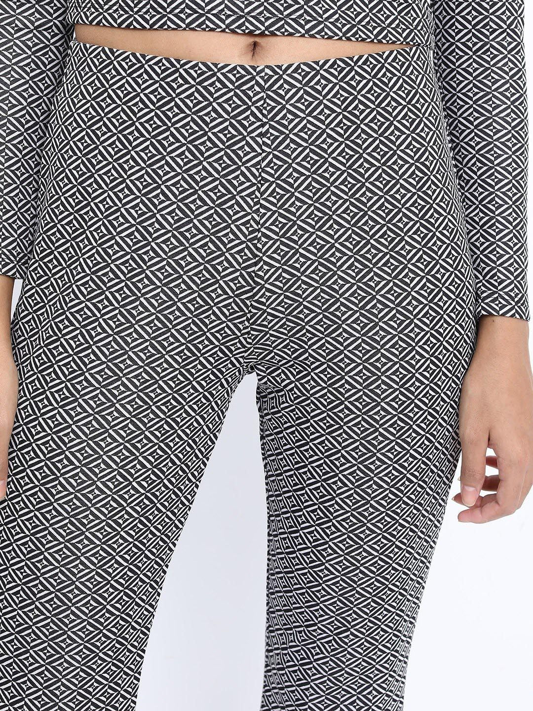 Tokyo Talkies Women Jacquard Bootcut Trousers