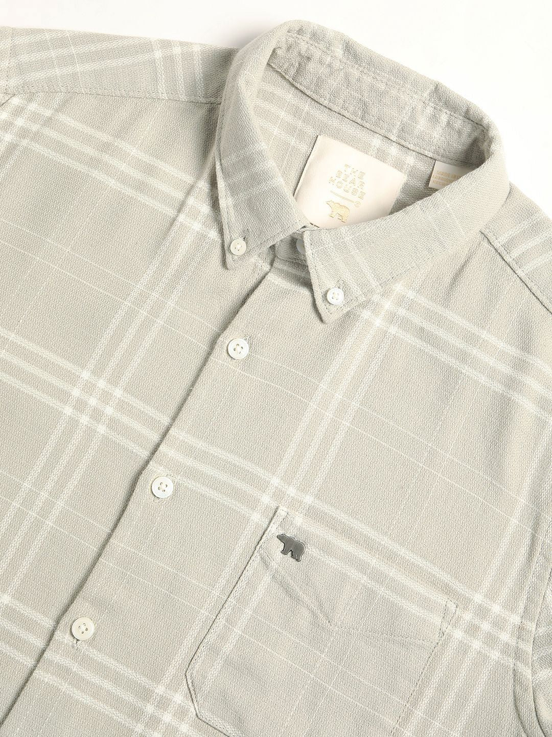 THE BEAR HOUSE Men Checked Slim Fit Baju Kasual