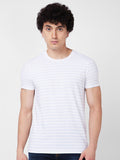 SPYKAR Striped Cotton Slim Fit T-shirt