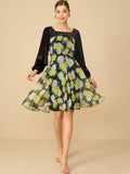 Antheaa Women Floral Printed Embellished Fit & Flare Dress