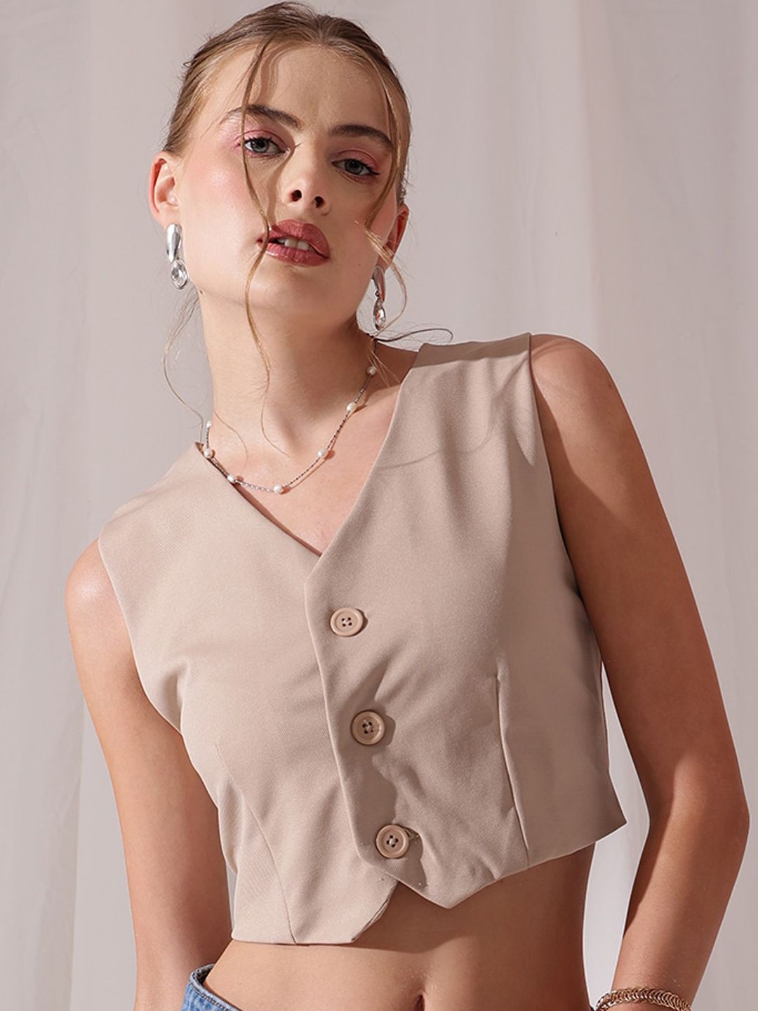 STREET 9 Woven V-Neck Waistcoat