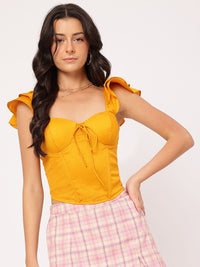DressBerry Dopamine-Dressing Flutter Sleeve Corset Top
