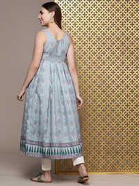 House of Pataudi Ethnic Motifs Printed A-Line Pleated Jashn Kurta