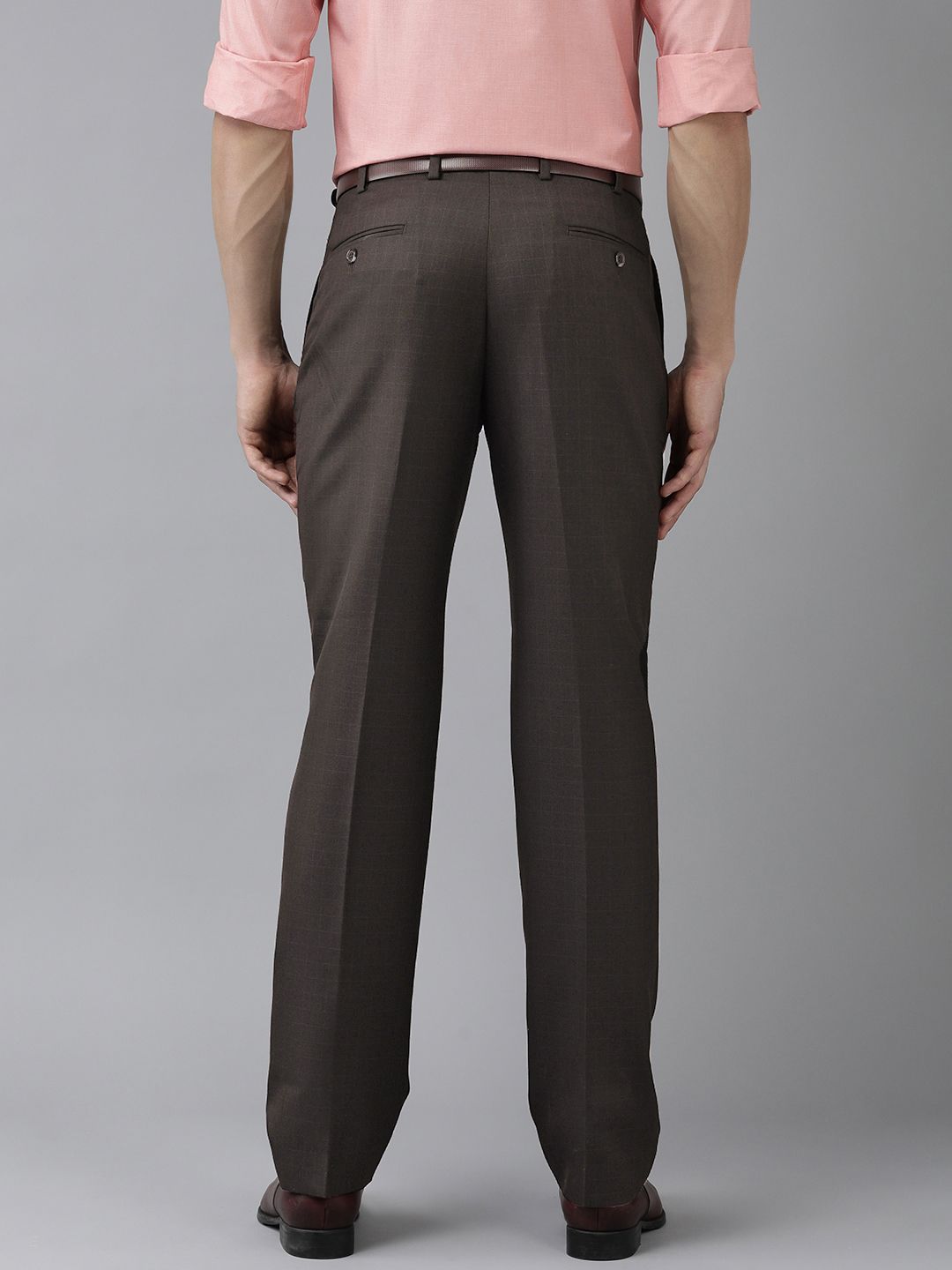 Park Avenue Men Checked Formal Trousers
