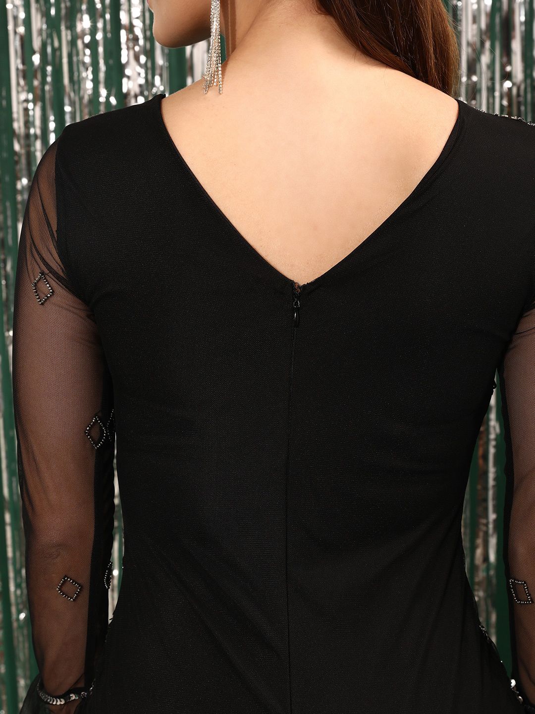 STREET 9 Sequined Long Sleeve Bodycon Mini Dress