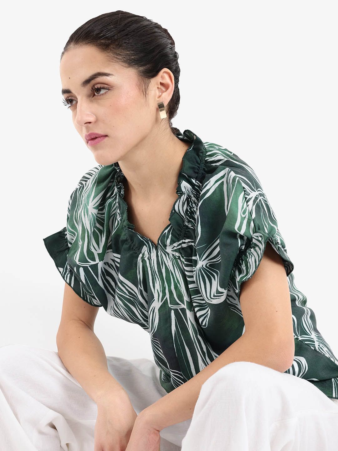RAREISM Tropical Print Top