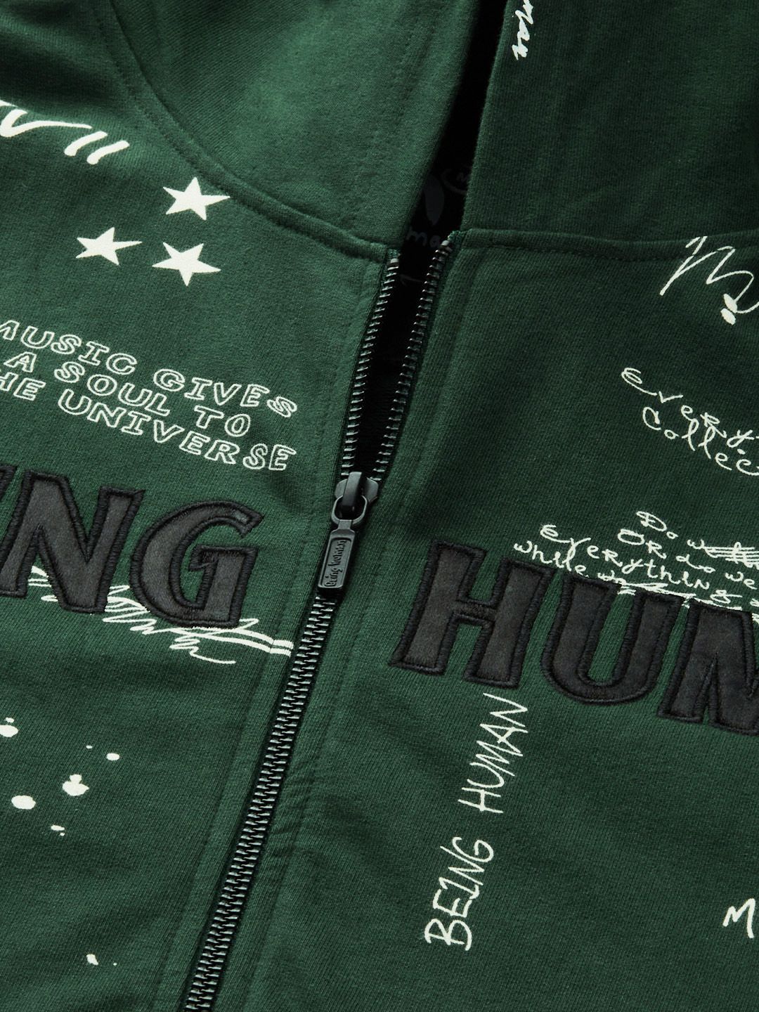 Being Human Men Graphic Printed Hooded Front-Open Sweatshirt
