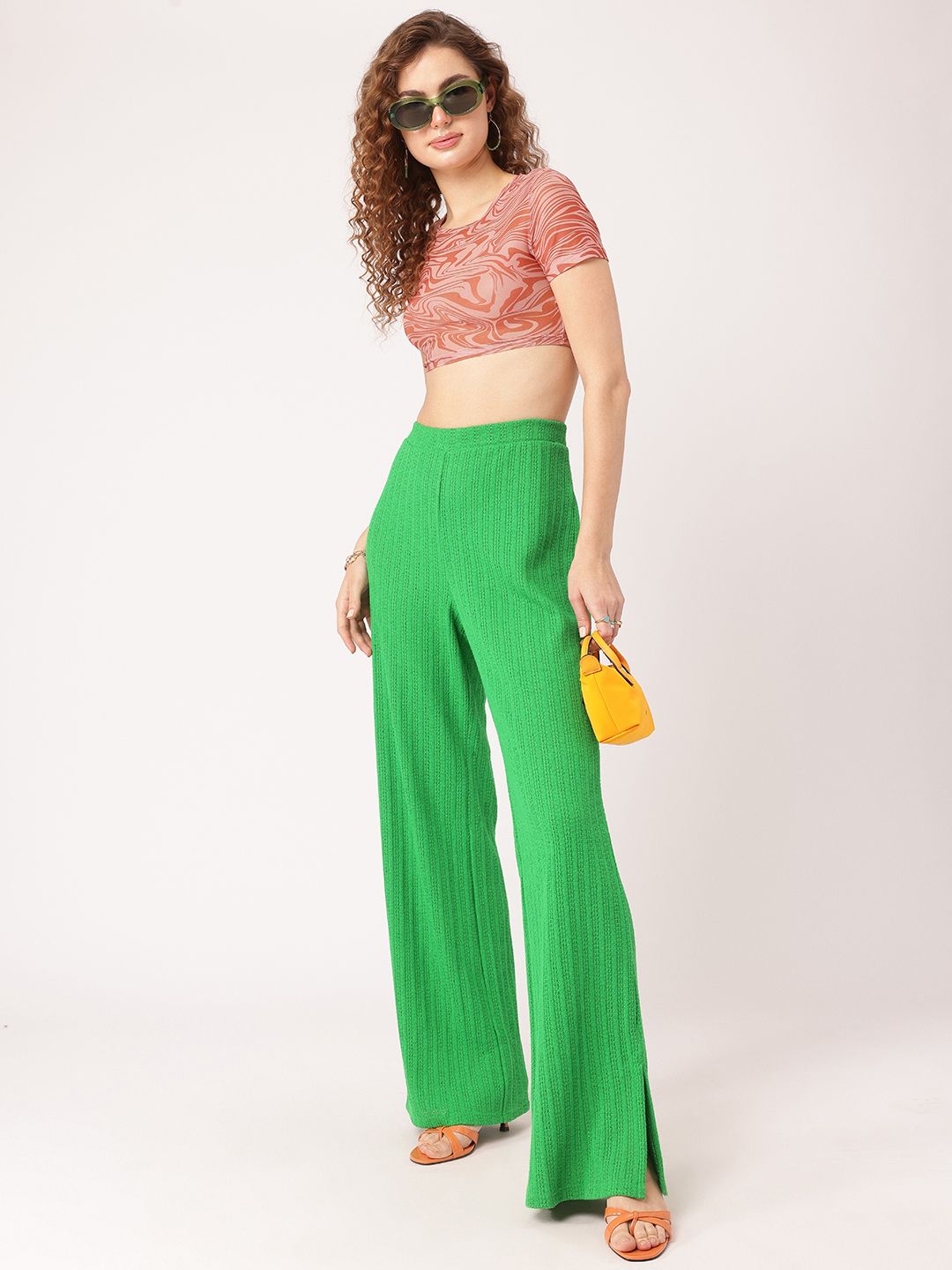 DressBerry Abstract Art Y2K Groove Mesh Crop Top