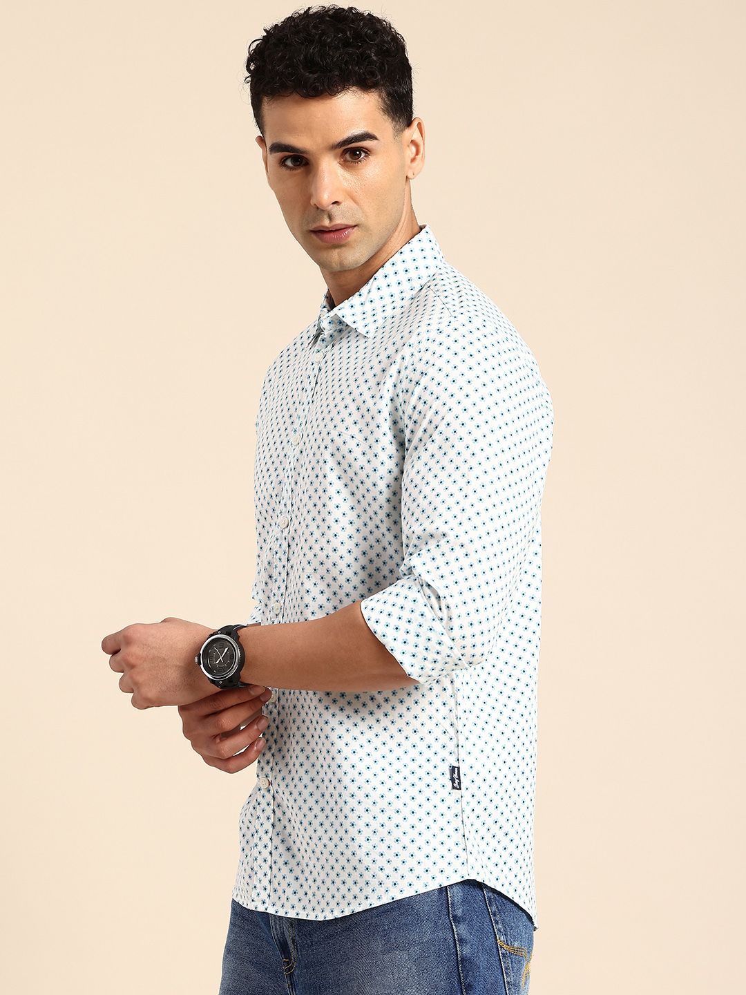 Being Human Pure Cotton Slim Fit Floral  Printed Casual Shirt