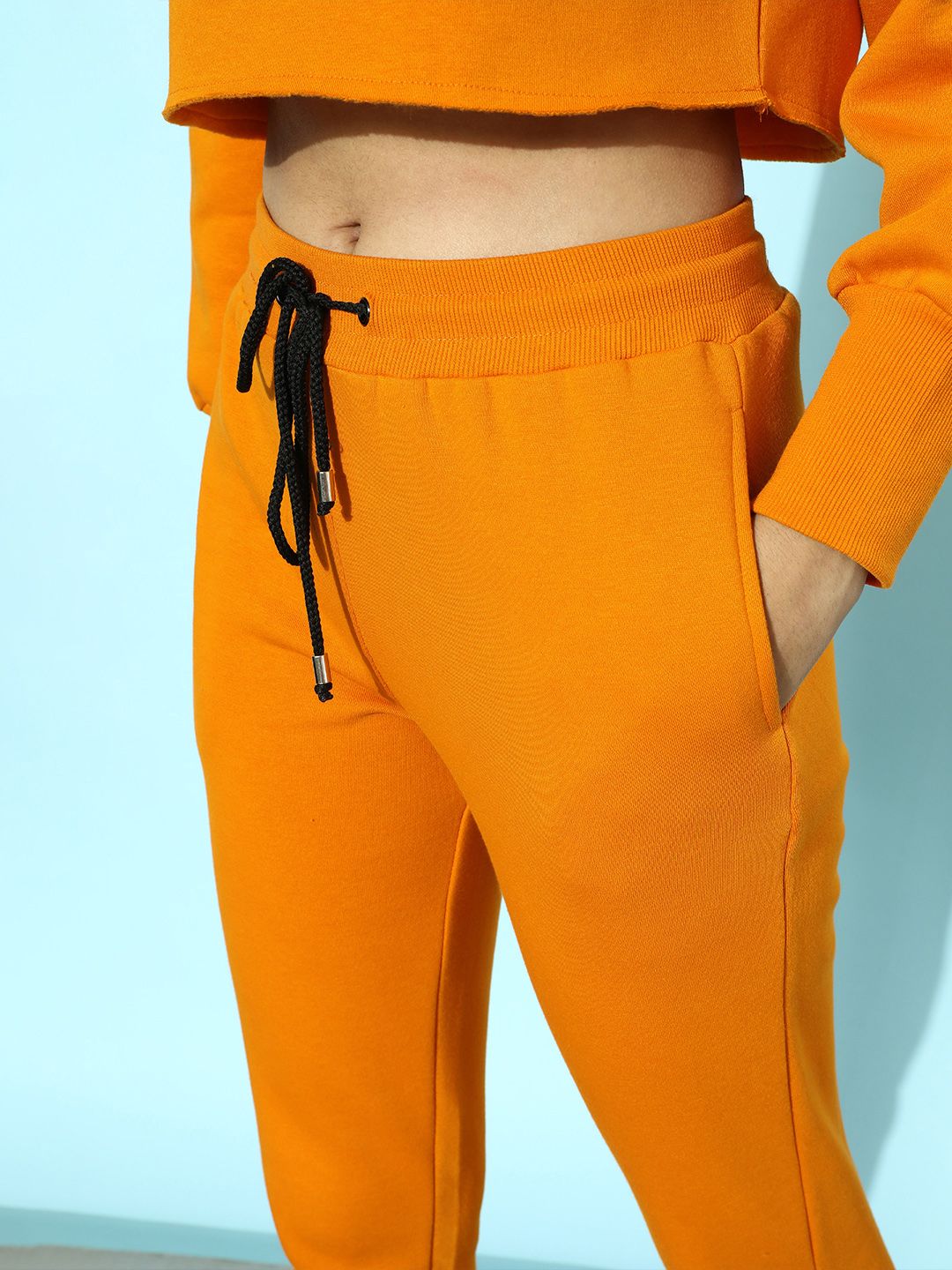 STREET 9 Women Bright Orange Typography Gym Kit Trousers