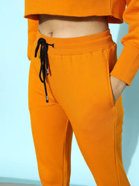 STREET 9 Women Bright Orange Typography Gym Kit Trousers