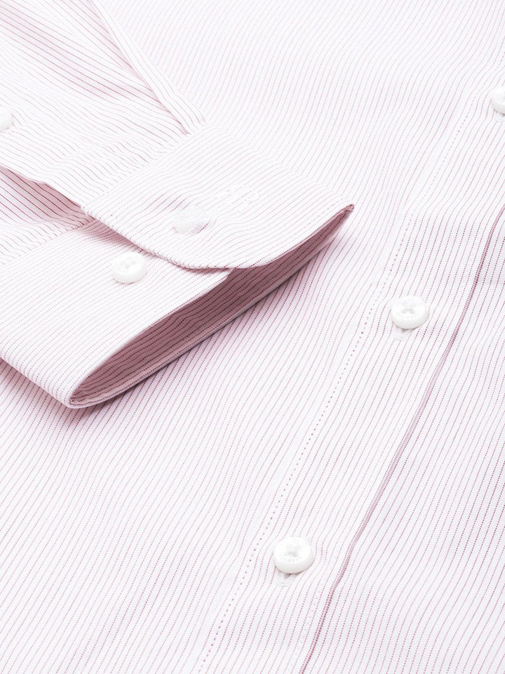 Raymond Men White Striped Pure Cotton Slim Fit Casual Shirt