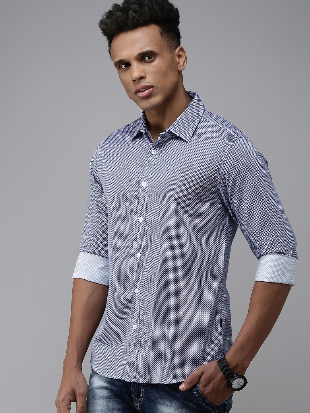 SPYKAR Men Pure Cotton Slim Fit Printed Casual Shirt