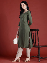 Anouk Solid A-Line Kurta