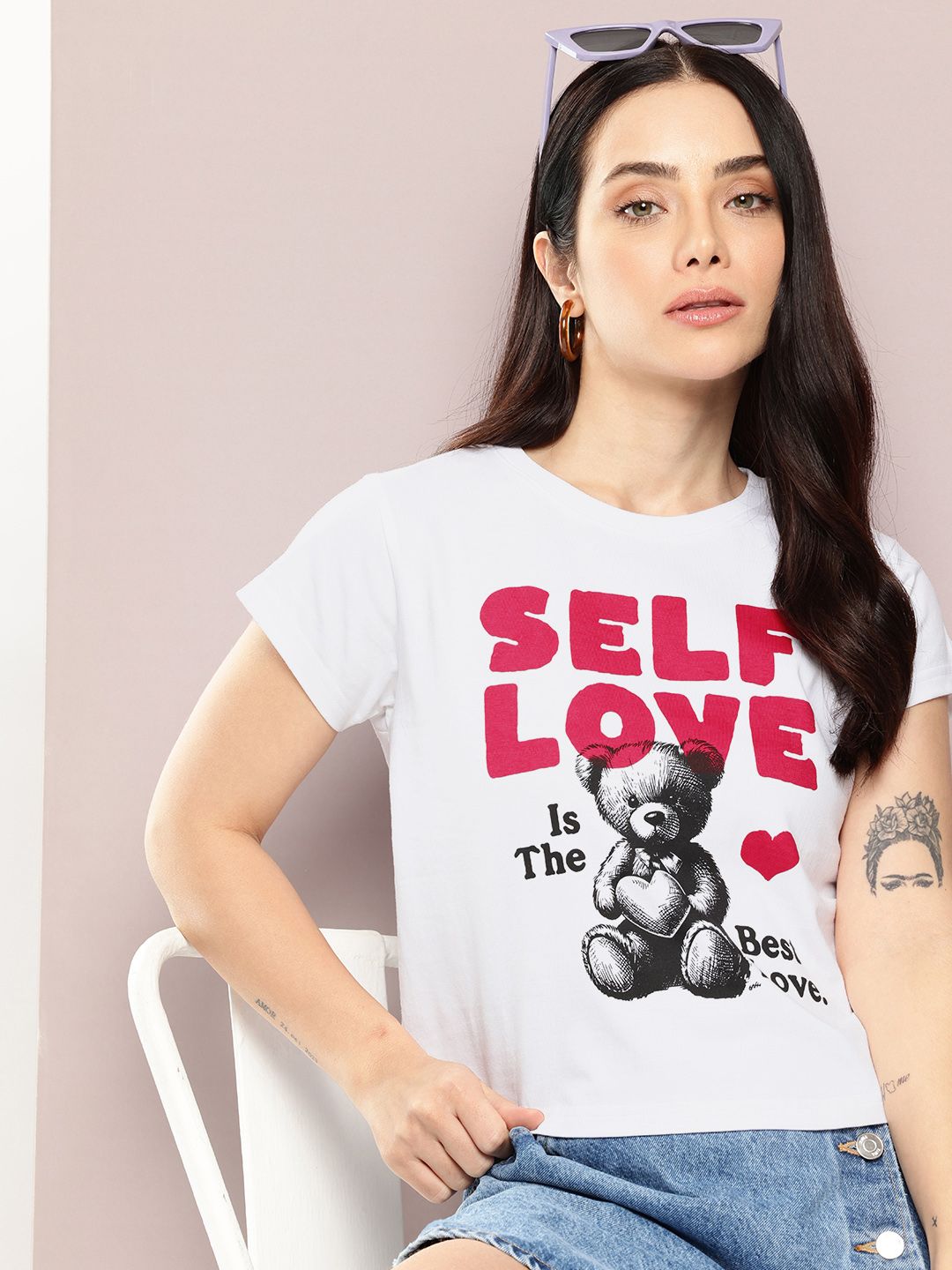 Dillinger Women Short Sleeve Boxy Cropped Printed Tshirt