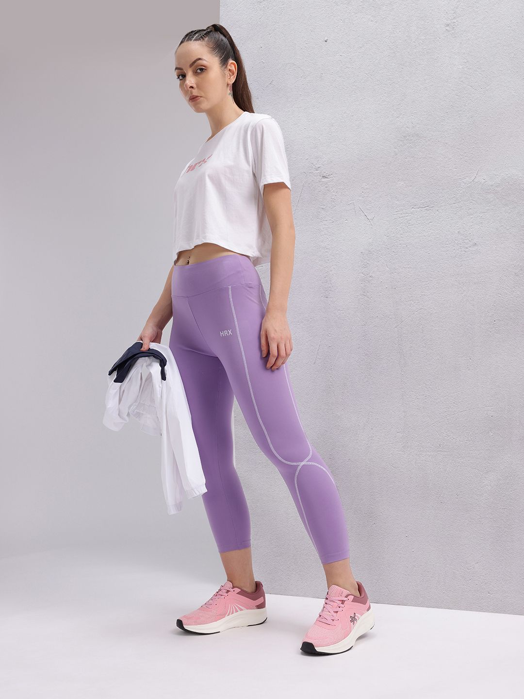 HRX by Hrithik Roshan Brand Logo Printed Crop T-shirt