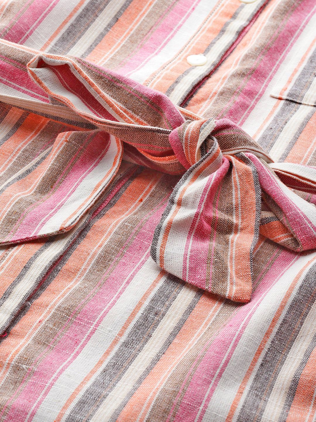 all about you Pure Cotton Striped Shirt Dress with Belt