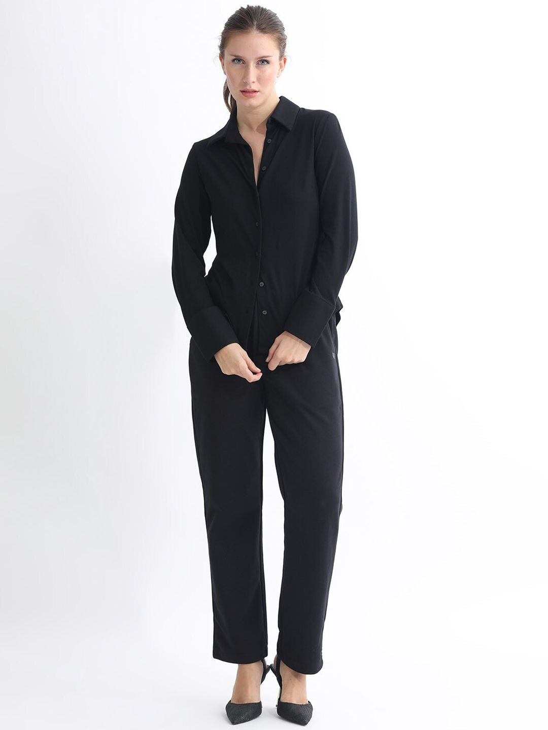 RAREISM Women Mid Rise Slim Fit Cotton Track Pants