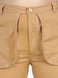 Cutiekins Girls Camel Brown High-Rise Cargos Trouser