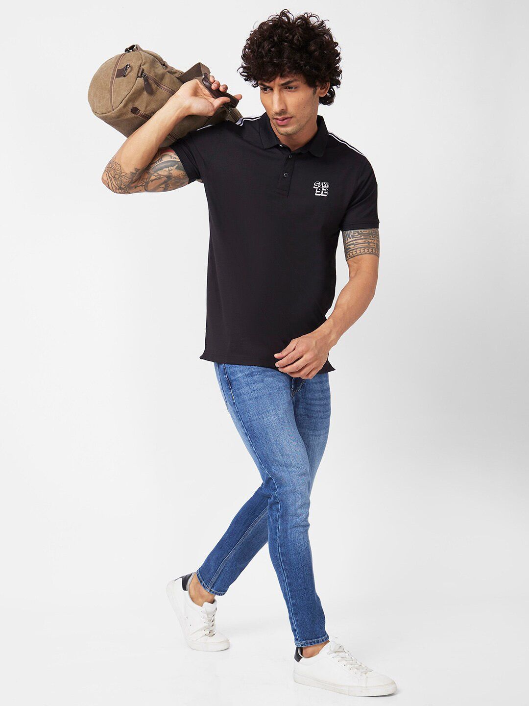 SPYKAR Polo Collar Slim Fit Cotton T-Shirt