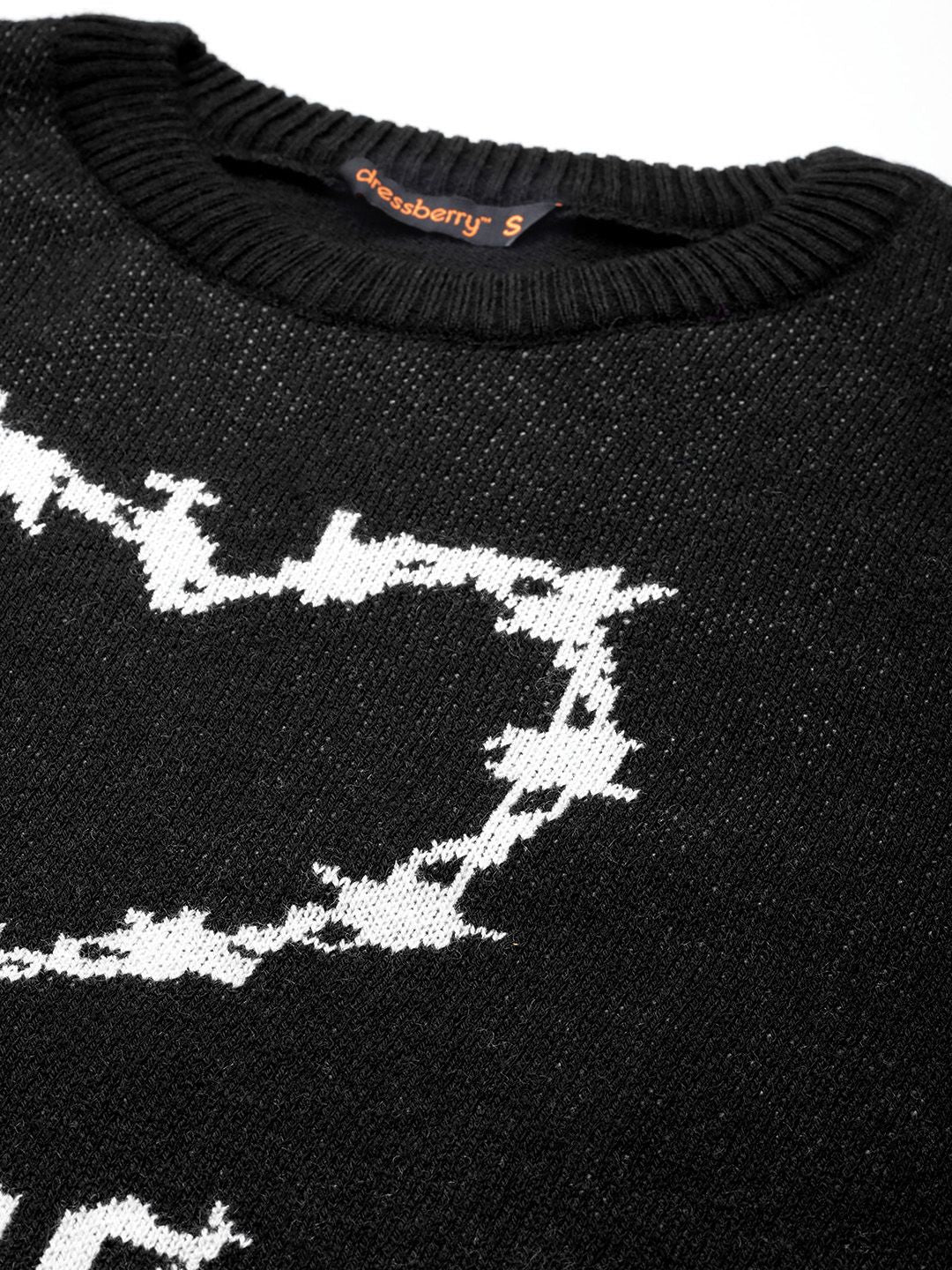 DressBerry Conversational Design Acrylic Pullover