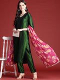 Anouk Tyohaar Collection Sequinned Kurta with Trousers & Dupatta