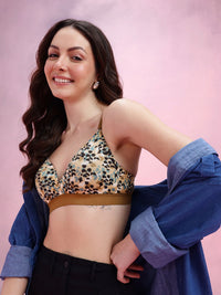DressBerry Animal Print Half Coverage Lightly Padded Bra DRM-DB-MK32C