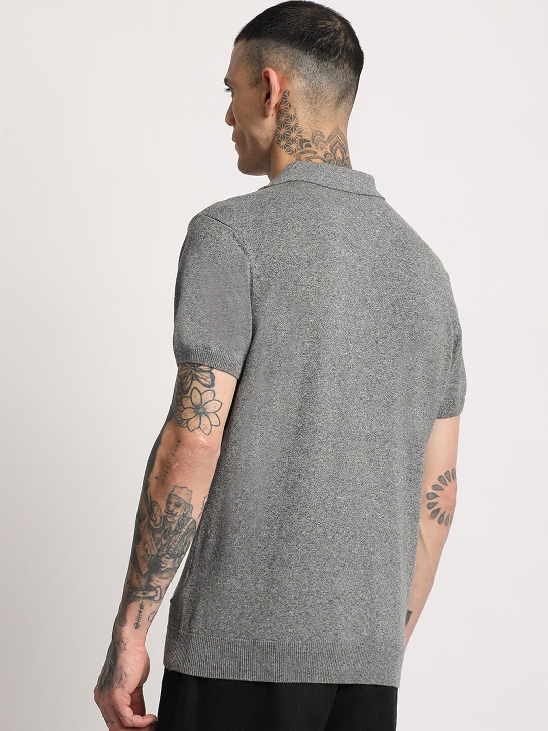 THE BEAR HOUSE Men Solid Regular Fit Cotton Polo Collar T-Shirts