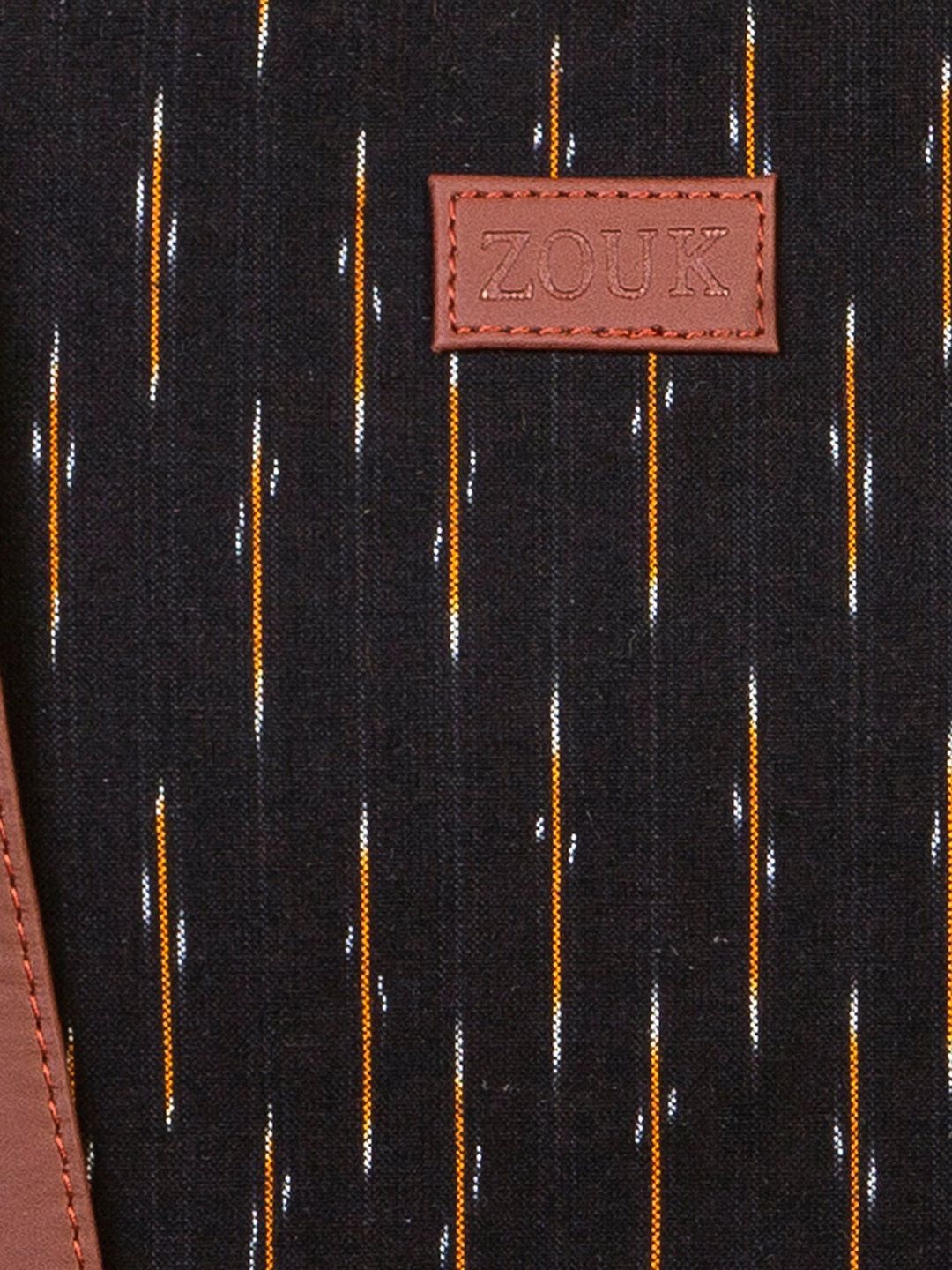 ZOUK Black Printed Structured Shoulder Bag