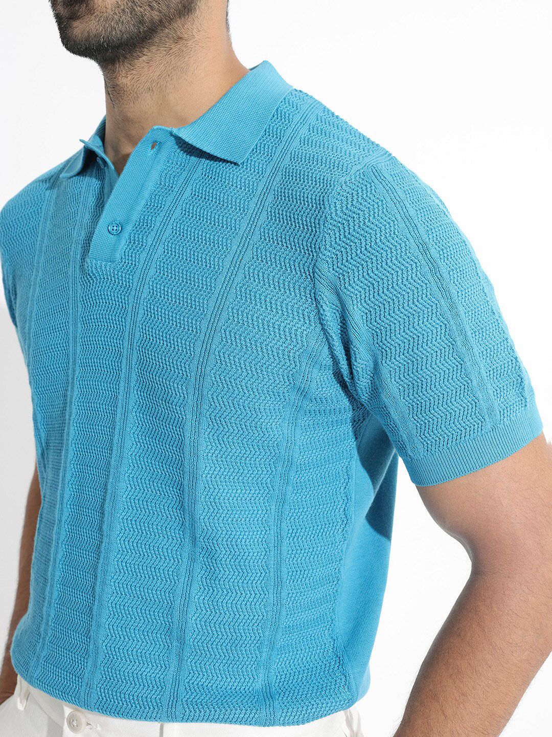 RARE RABBIT Men Mesk Polo Collar Slim Fit Cotton T-Shirt