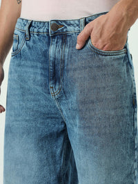Bewakoof Men's Blue Baggy Mid-Rise Jeans