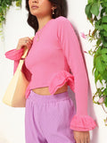 DressBerry Barbie Pink Sweet Ruffles Fitted Top