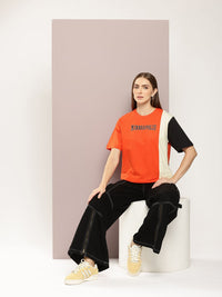 DILLINGER Women Typography Printed Oversized T-shirt