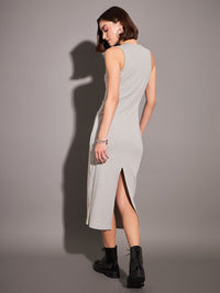 SASSAFRAS Sleeveless A-Line Midi Dress