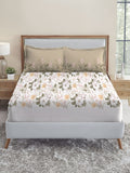 MYTRIDENT Backyard Soft Comfort Flat 210TC King Cotton 1 Bedsheet with 2 Pillow Covers