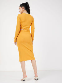 SASSAFRAS Cut-Out Detail Bodycon Dress