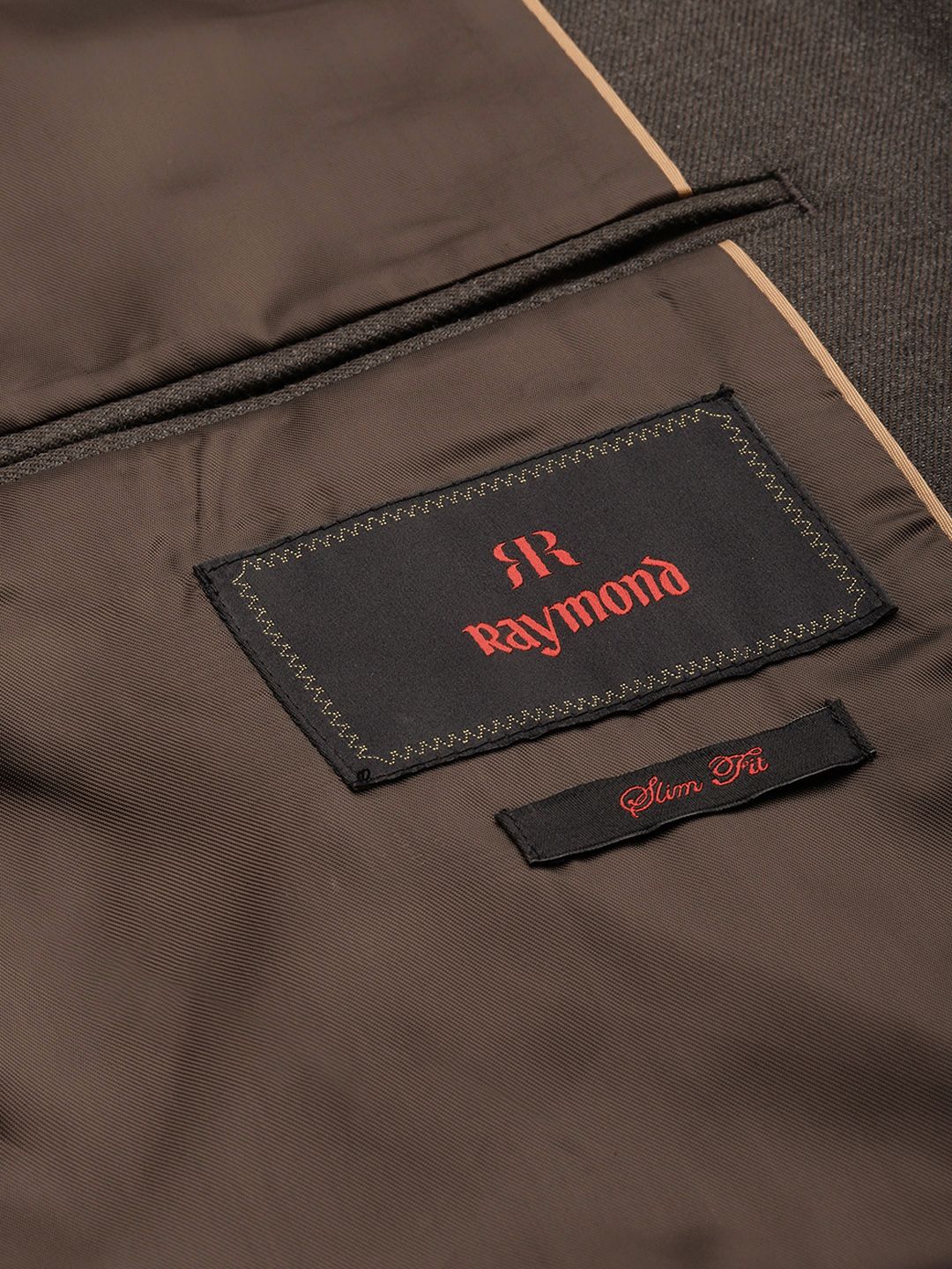 Raymond Men Brown Solid Slim Fit Single Breasted Formal Blazer