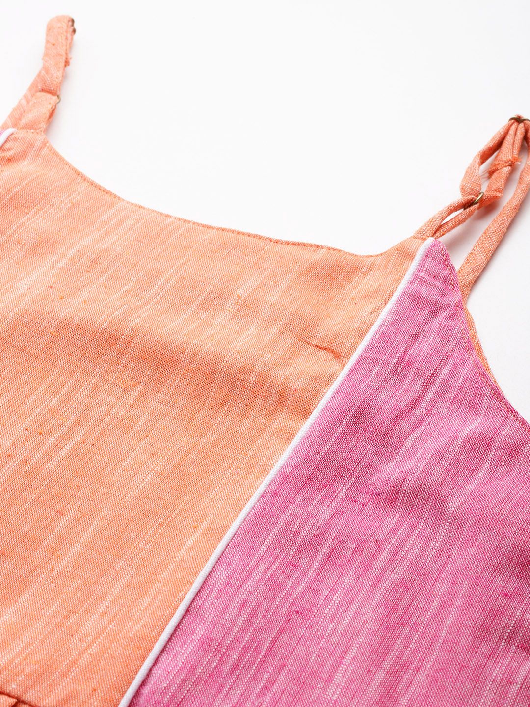 Anouk Colourblock Thread Work A-Line Kurta with Trousers