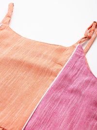 Anouk Colourblock Thread Work A-Line Kurta with Trousers