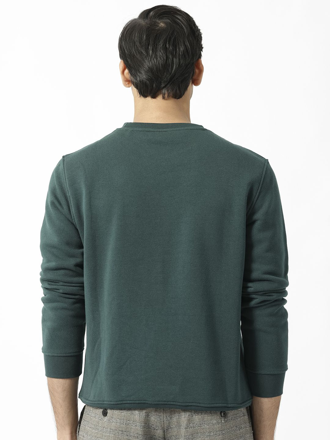 RARE RABBIT Men Kofu Graphic Print Logo Round Neck Sweatshirt