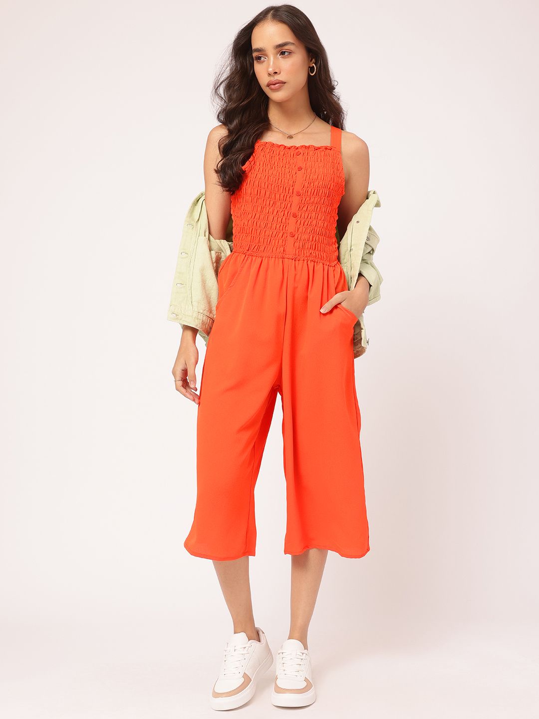 DressBerry Sunset Styles Smocked Culotte Jumpsuit