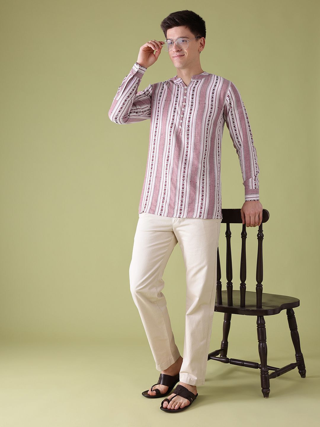 Anouk Woven Design Geometric Kurta