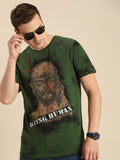 Being Human Men Green & Black Graphic Printed Pure Cotton T-shirt