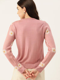 DressBerry Acrylic Floral Pattern Pullover