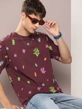 DILLINGER Men Graphic Printed Oversized Pure Cotton T-shirt