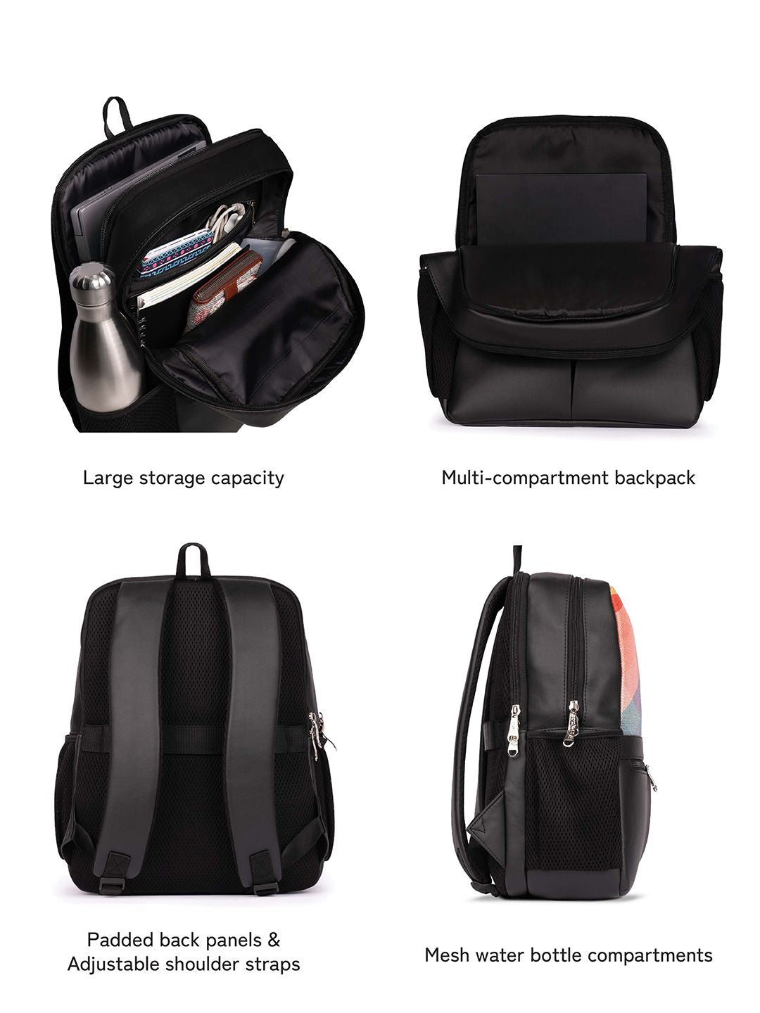 ZOUK Geometric Printed Backpack with Compression Straps Up to 16 inch