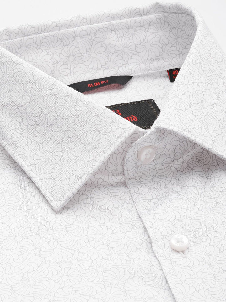 Raymond Slim Fit Floral Printed Pure Cotton Formal Shirt